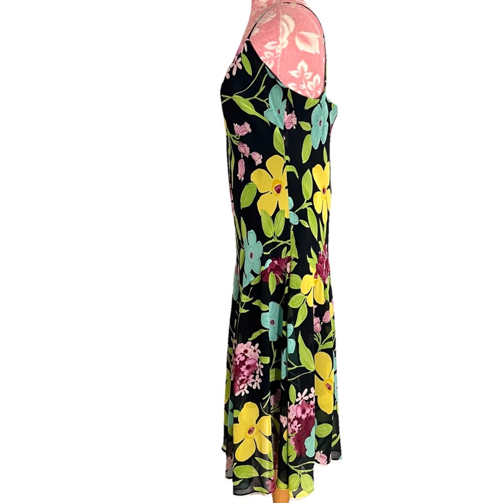 Vintage Jones New York Floral Maxi Dress Y2K 90S Asymmetrical Fairy Grunge - Picture 3 of 6